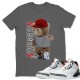 BEAR SWAGGERS T-SHIRT - AIR JORDAN 3 SE DENIM FIRE RED