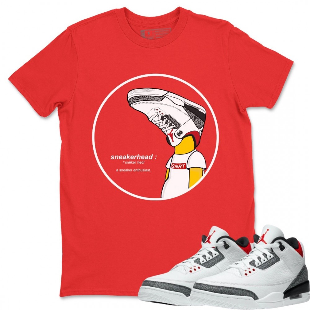 SNEAKERHEAD T-SHIRT - AIR JORDAN 3 SE DENIM FIRE RED