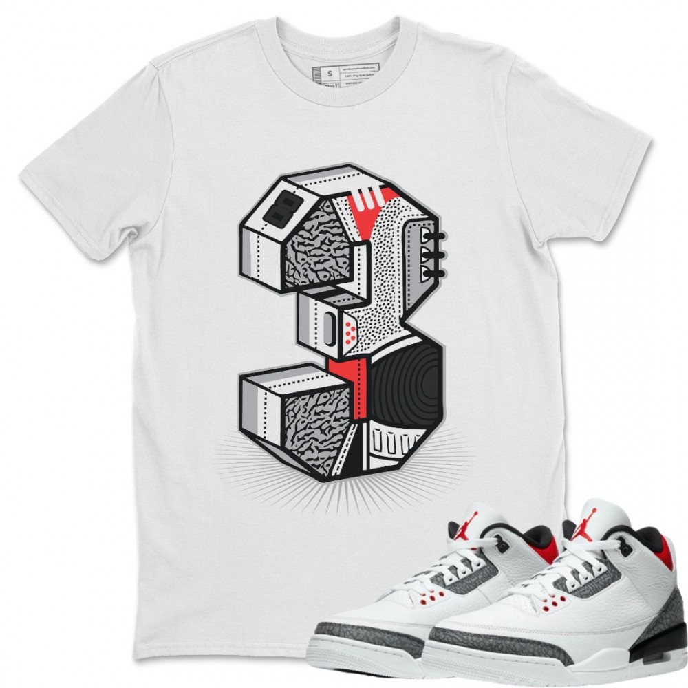 THREE STATUE T-SHIRT - AIR JORDAN 3 SE DENIM FIRE RED