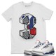 THREE STATUE T-SHIRT - AIR JORDAN 3 TRUE BLUE