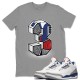 THREE STATUE T-SHIRT - AIR JORDAN 3 TRUE BLUE