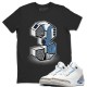 THREE STATUE T-SHIRT - AIR JORDAN 3 VALOR BLUE UNC