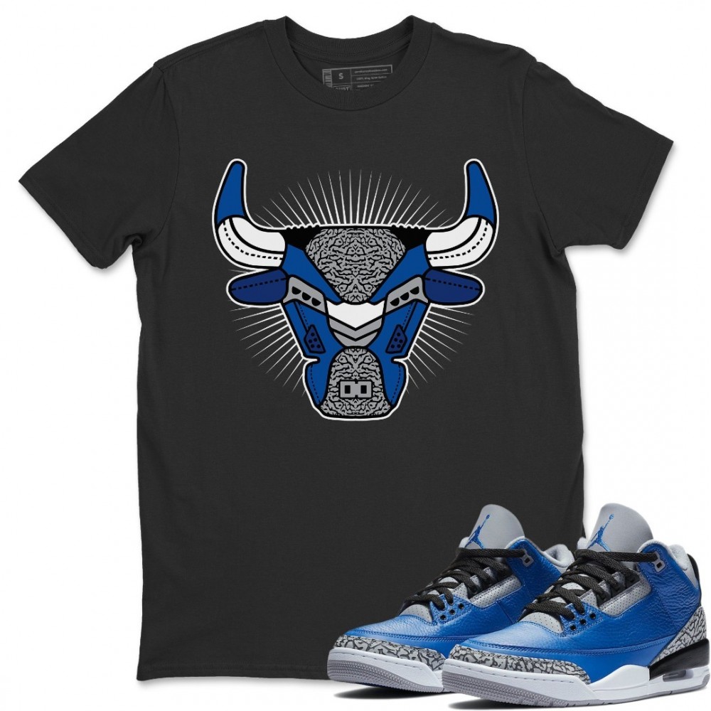 BULL HEAD T-SHIRT - AIR JORDAN 3 VARSITY ROYAL