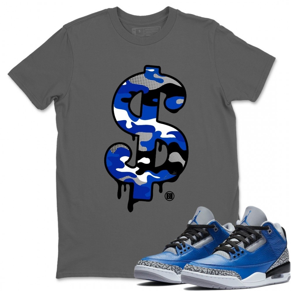 DOLLAR CAMO T-SHIRT - AIR JORDAN 3 VARSITY ROYAL