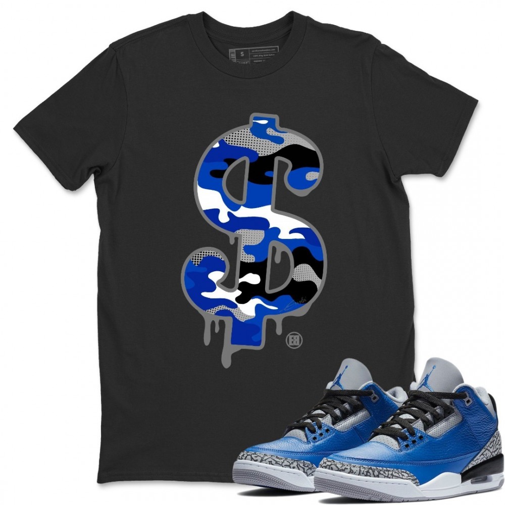 DOLLAR CAMO T-SHIRT - AIR JORDAN 3 VARSITY ROYAL