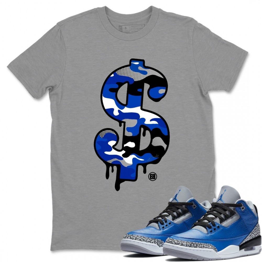 DOLLAR CAMO T-SHIRT - AIR JORDAN 3 VARSITY ROYAL