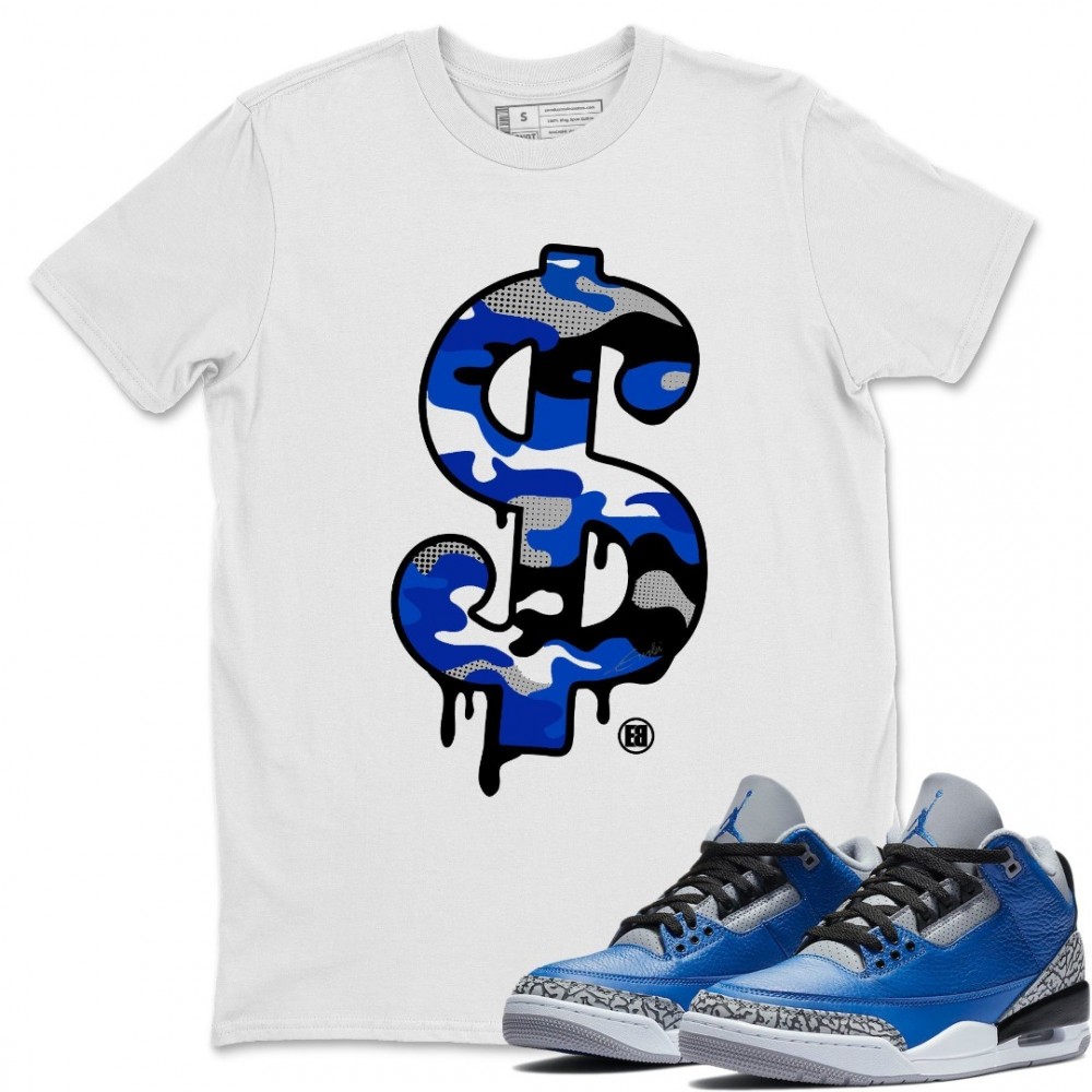 DOLLAR CAMO T-SHIRT - AIR JORDAN 3 VARSITY ROYAL