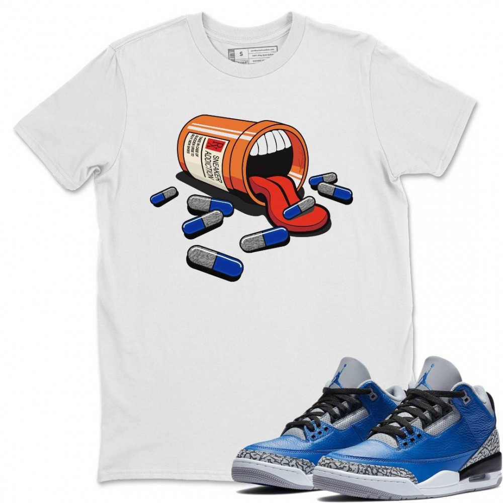 SNEAKER ADDICTION T-SHIRT - AIR JORDAN 3 VARSITY ROYAL