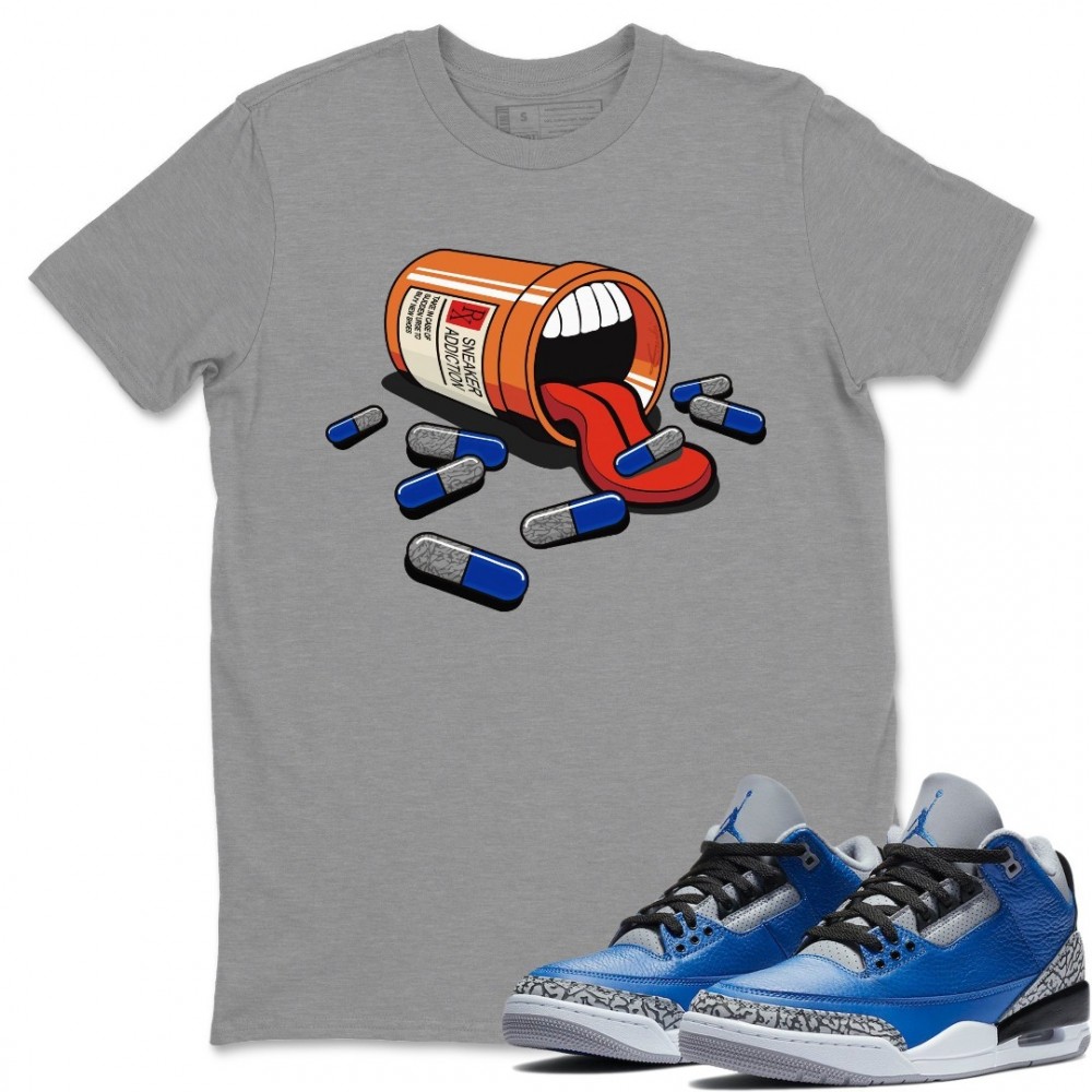 SNEAKER ADDICTION T-SHIRT - AIR JORDAN 3 VARSITY ROYAL