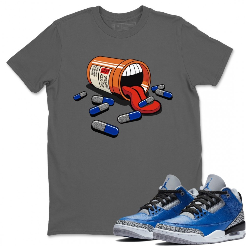 SNEAKER ADDICTION T-SHIRT - AIR JORDAN 3 VARSITY ROYAL