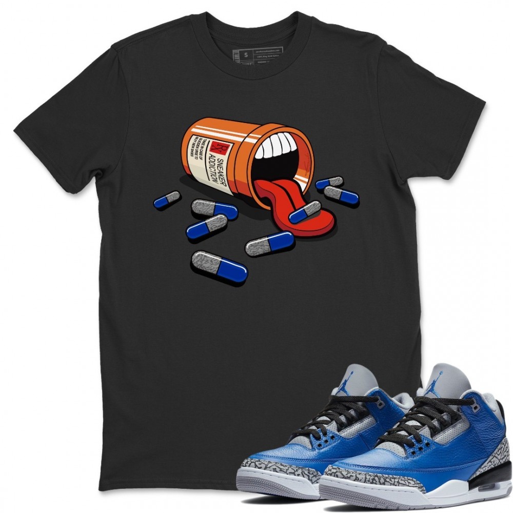 SNEAKER ADDICTION T-SHIRT - AIR JORDAN 3 VARSITY ROYAL