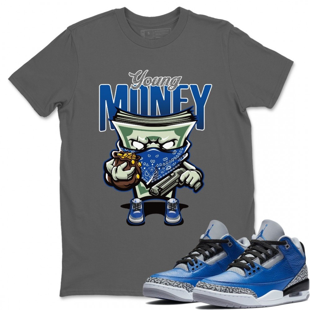 YOUNG MONEY T-SHIRT - AIR JORDAN 3 VARSITY ROYAL