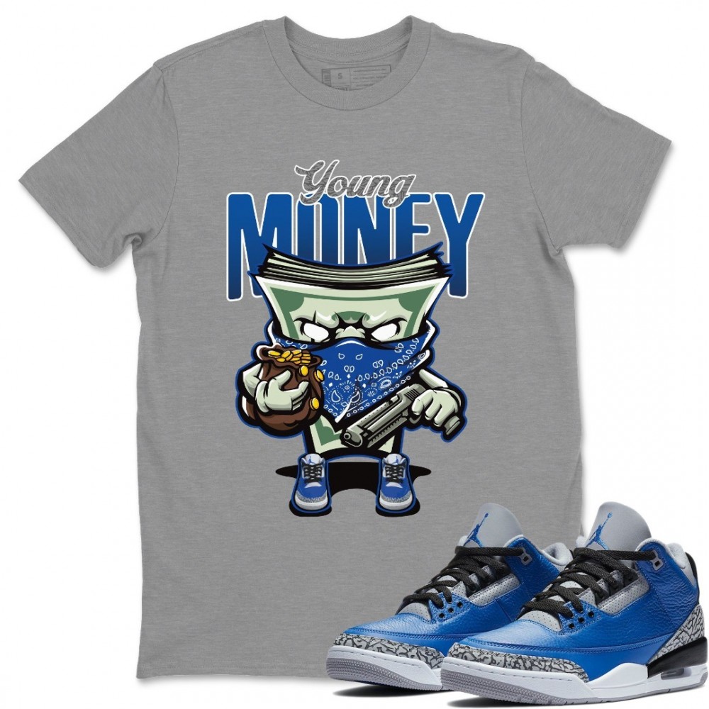 YOUNG MONEY T-SHIRT - AIR JORDAN 3 VARSITY ROYAL