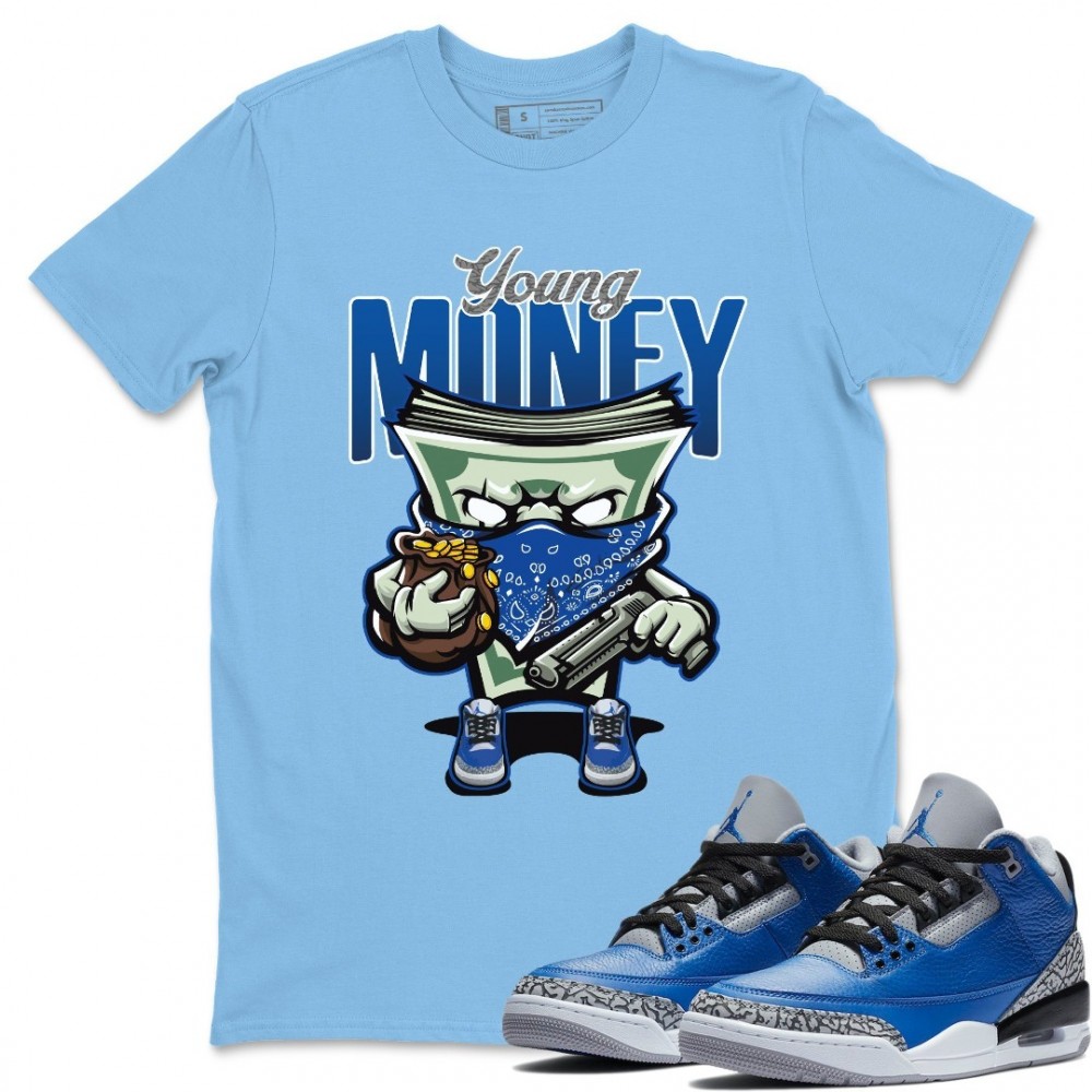 YOUNG MONEY T-SHIRT - AIR JORDAN 3 VARSITY ROYAL