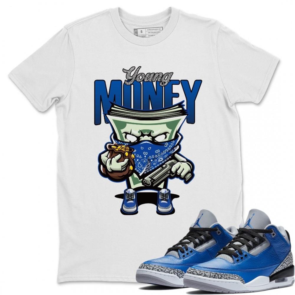 YOUNG MONEY T-SHIRT - AIR JORDAN 3 VARSITY ROYAL