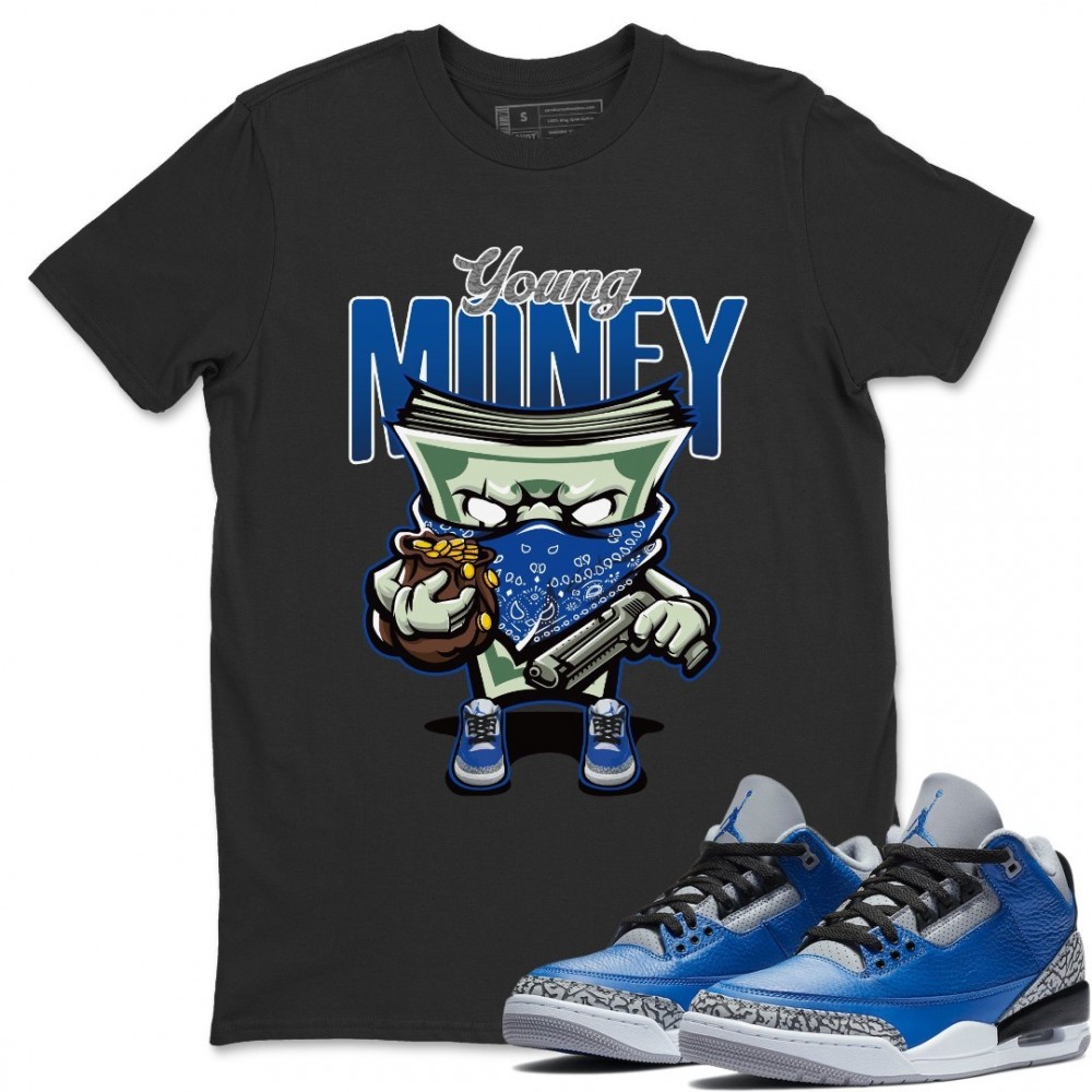 YOUNG MONEY T-SHIRT - AIR JORDAN 3 VARSITY ROYAL