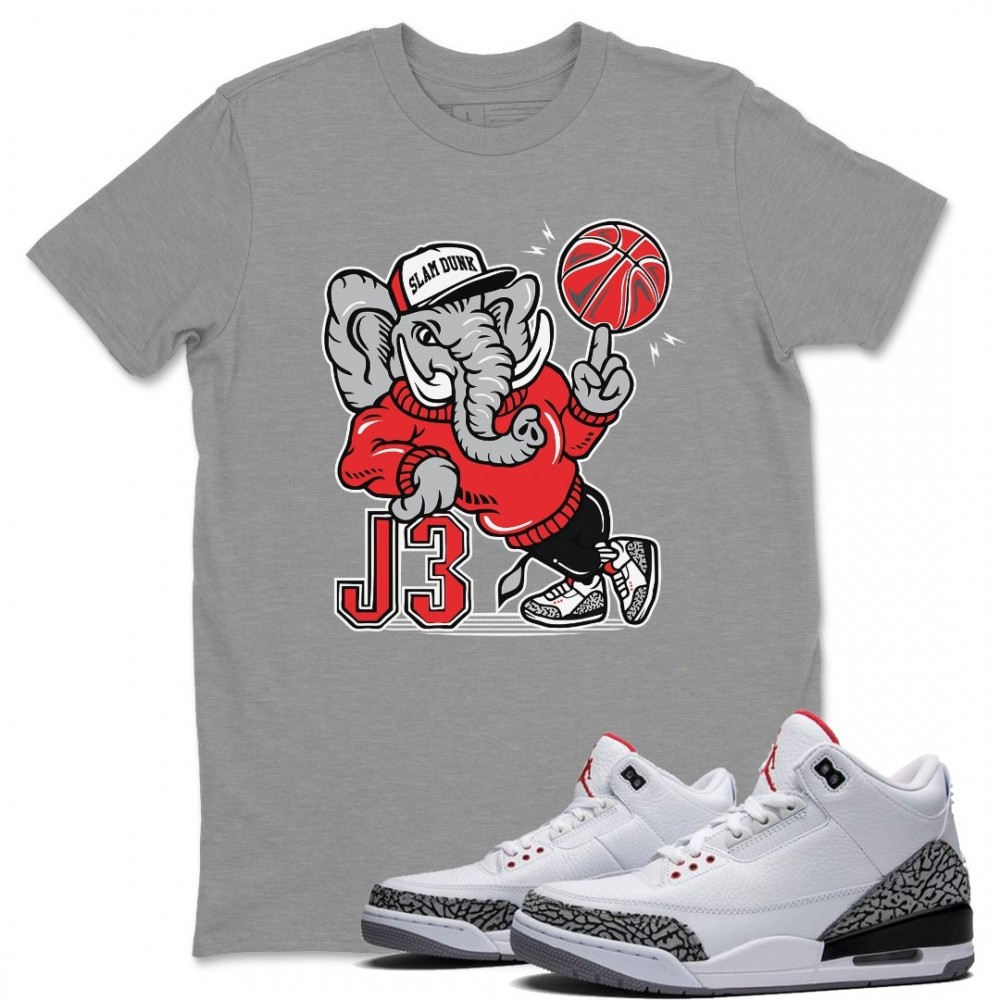 AJ3 ELEPHANT T-SHIRT - AIR JORDAN 3 WHITE CEMENT