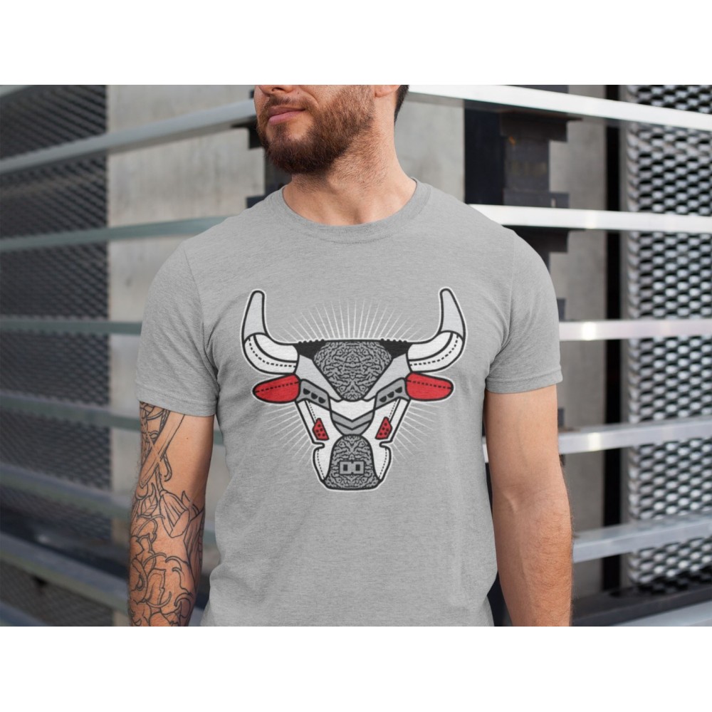 BULL HEAD WHITE T-SHIRT - AIR JORDAN 3 WHITE CEMENT