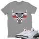 BULL HEAD WHITE T-SHIRT - AIR JORDAN 3 WHITE CEMENT