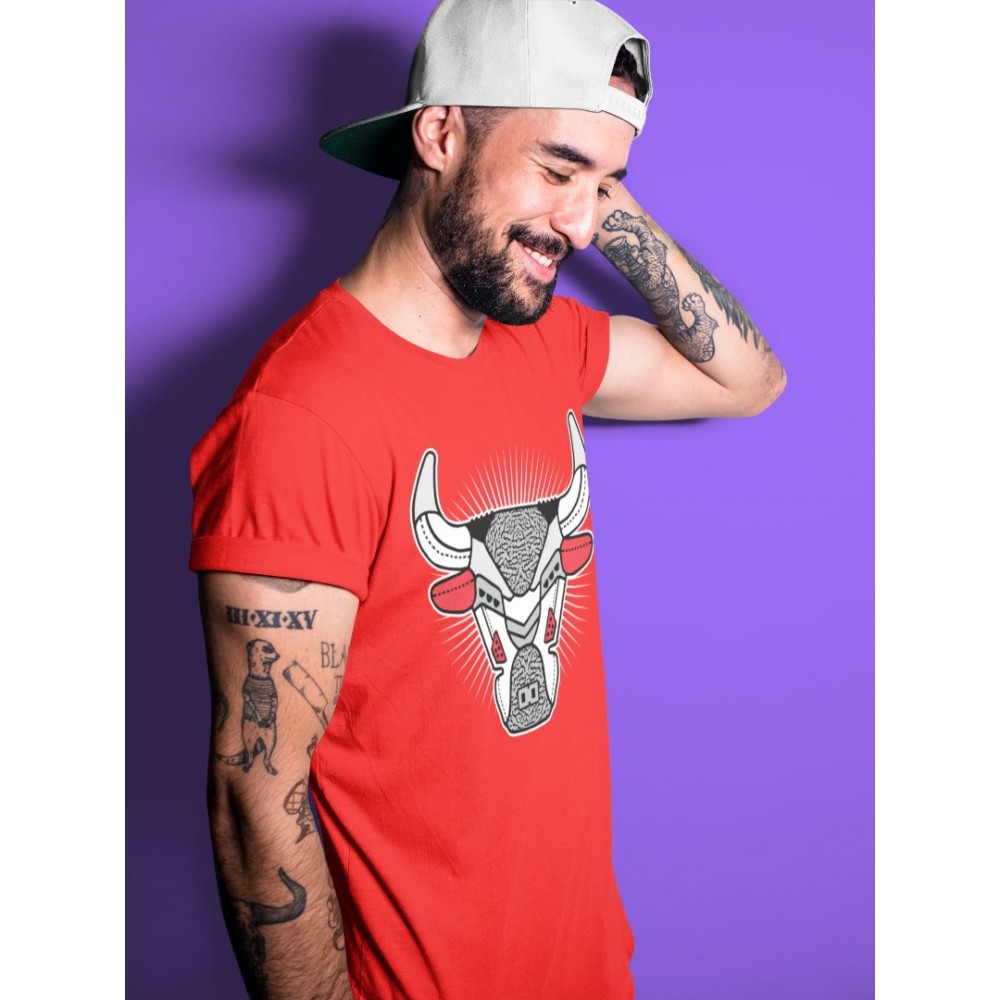 BULL HEAD WHITE T-SHIRT - AIR JORDAN 3 WHITE CEMENT