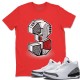 THREE STATUE T-SHIRT - AIR JORDAN 3 WHITE CEMENT