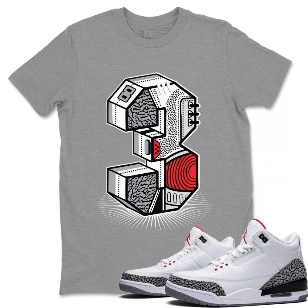 THREE STATUE T-SHIRT - AIR JORDAN 3 WHITE CEMENT