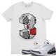 THREE STATUE T-SHIRT - AIR JORDAN 3 WHITE CEMENT