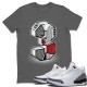 THREE STATUE T-SHIRT - AIR JORDAN 3 WHITE CEMENT