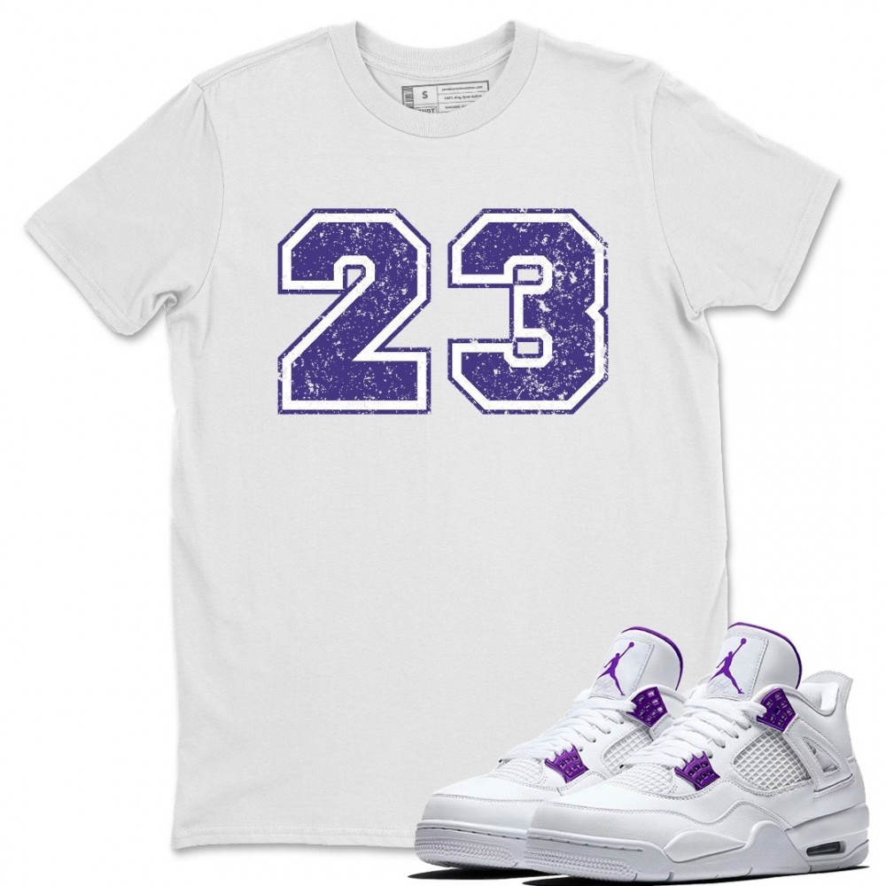 DISTRESSED 23 T-SHIRT - AIR JORDAN 4 COURT PURPLE