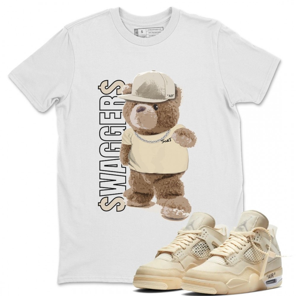 BEAR SWAGGERS T-SHIRT - AIR JORDAN 4 X OFF-WHITE SAIL