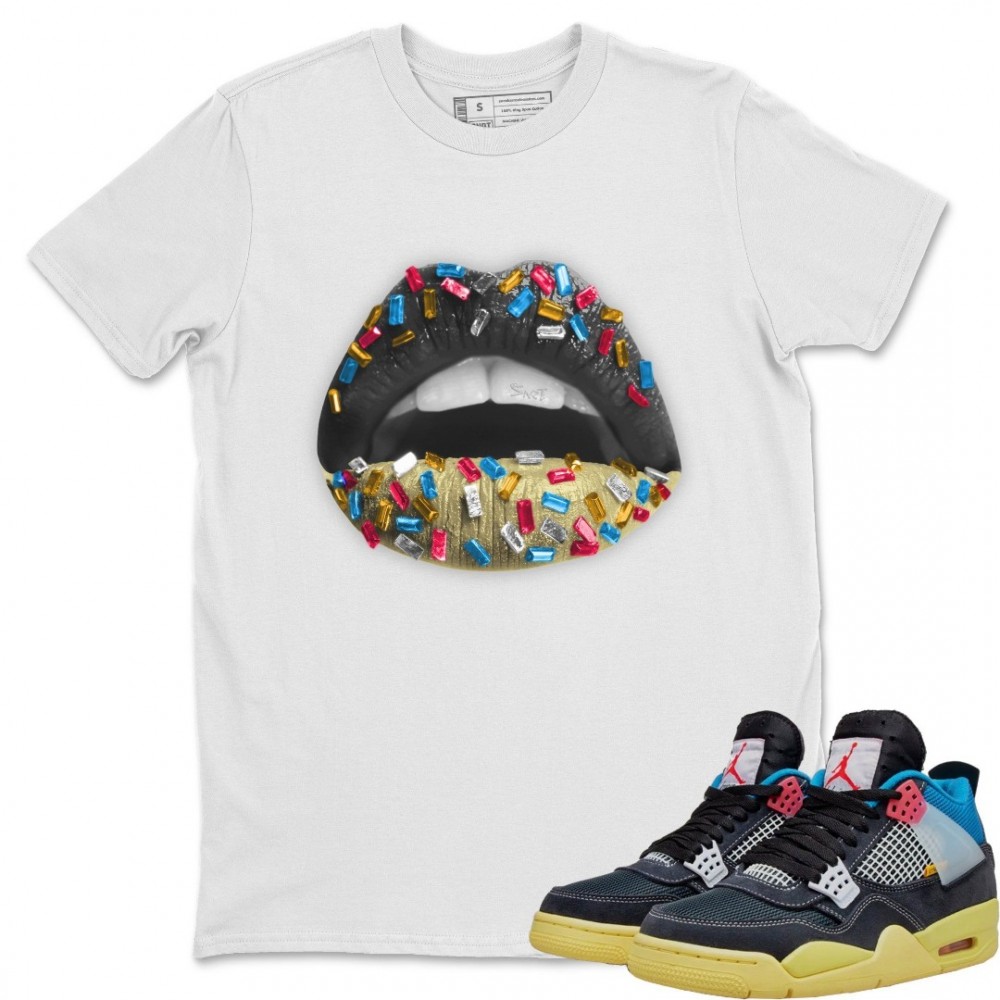 LIPS JEWEL T-SHIRT - AIR JORDAN 4 UNION OFF NOIR