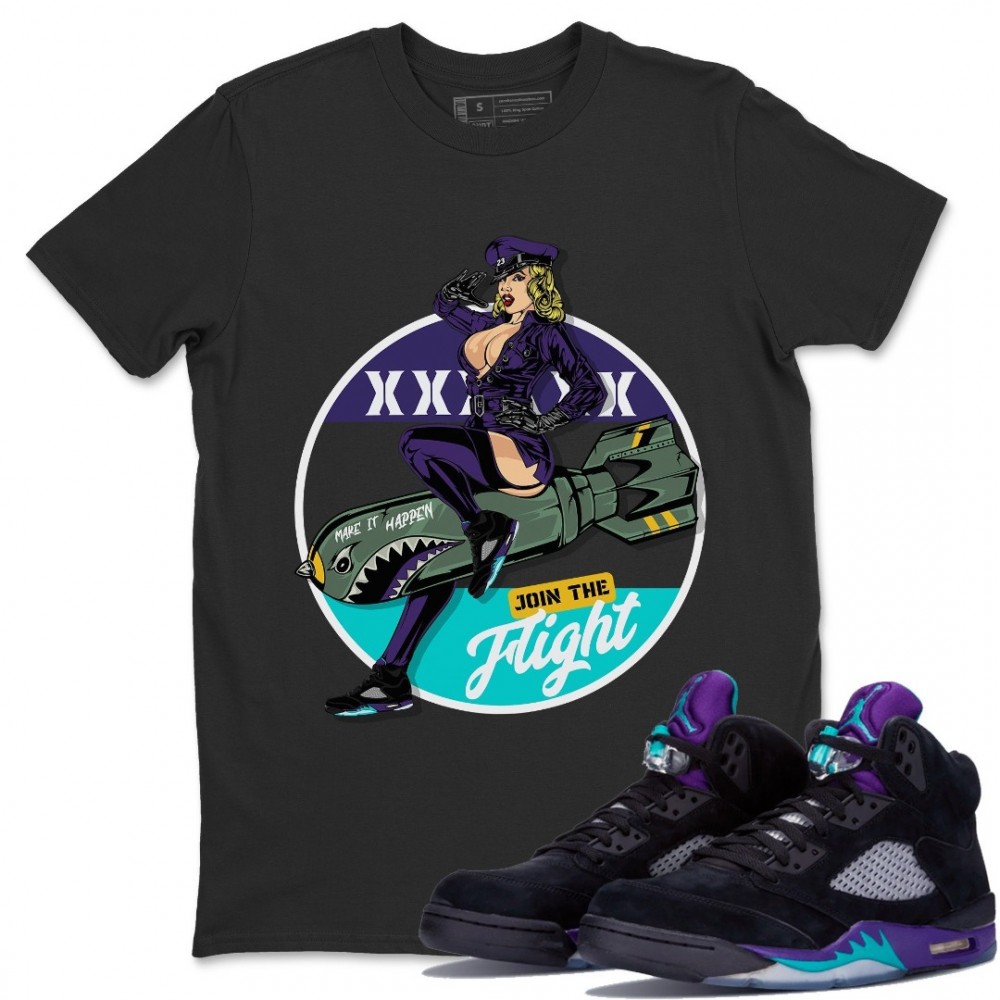 PIN UP GIRL T-SHIRT - AIR JORDAN 5 BLACK GRAPE