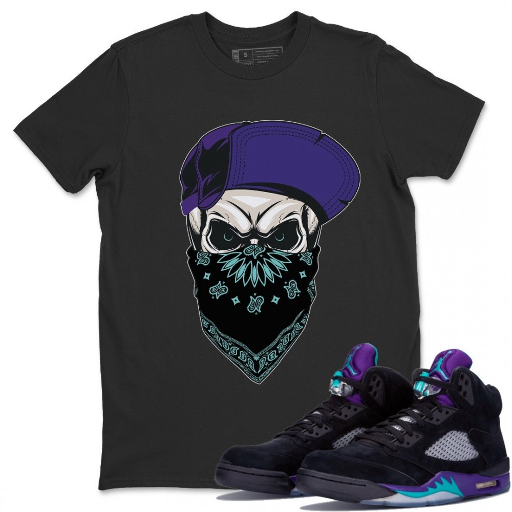 SKULL HAT T-SHIRT - AIR JORDAN 5 BLACK GRAPE