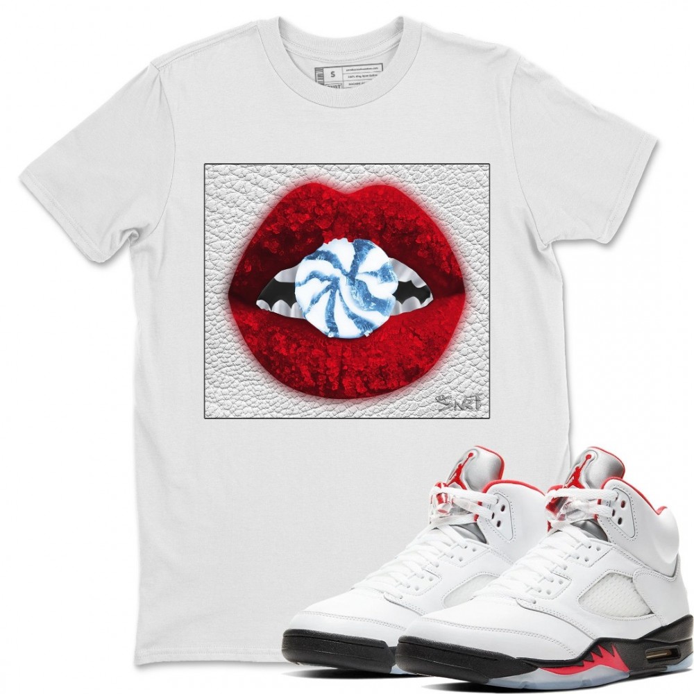 LIPS CANDY T-SHIRT - AIR JORDAN 5 SE DENIM FIRE RED