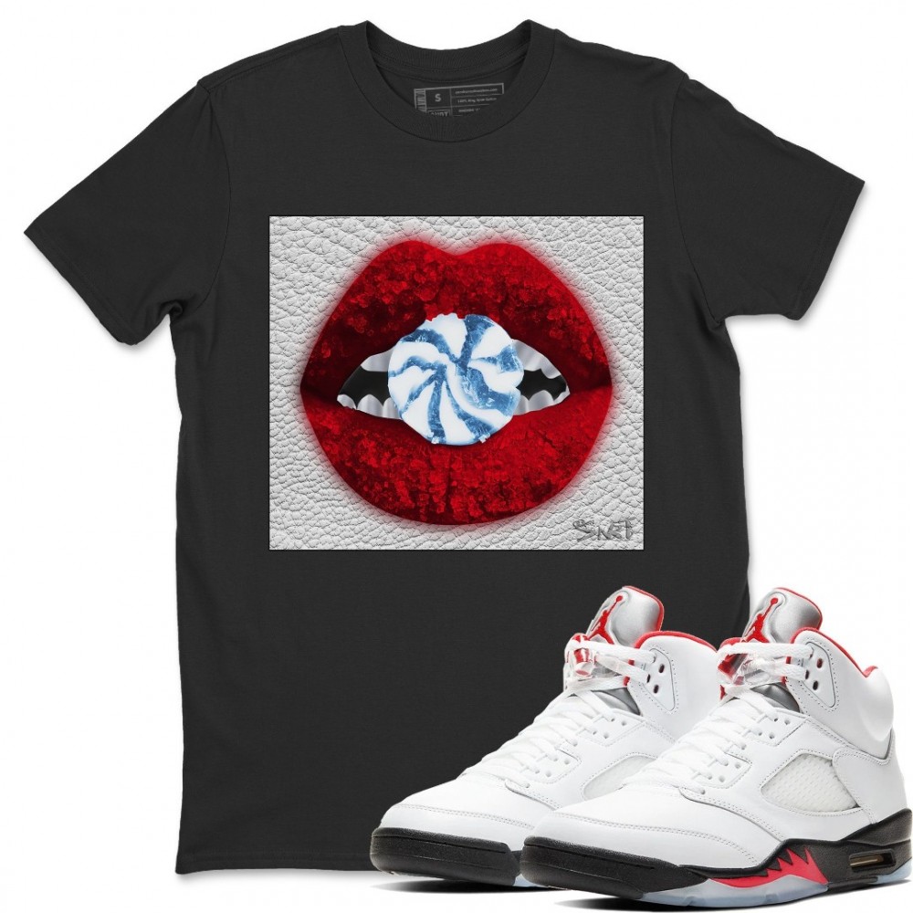 LIPS CANDY T-SHIRT - AIR JORDAN 5 SE DENIM FIRE RED