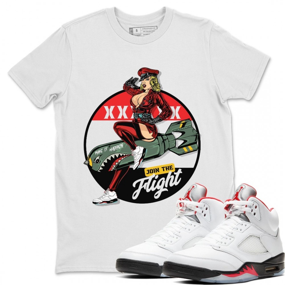 PIN UP GIRL T-SHIRT - AIR JORDAN 5 SE DENIM FIRE RED