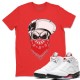 SKULL HAT T-SHIRT - AIR JORDAN 5 SE DENIM FIRE RED