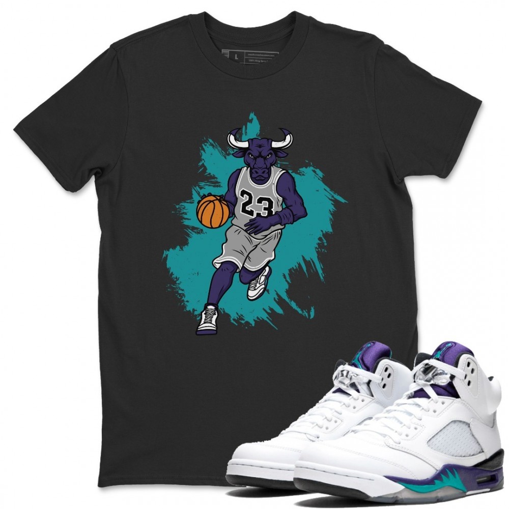 BULL FIGURE T-SHIRT - AIR JORDAN 5 GRAPE