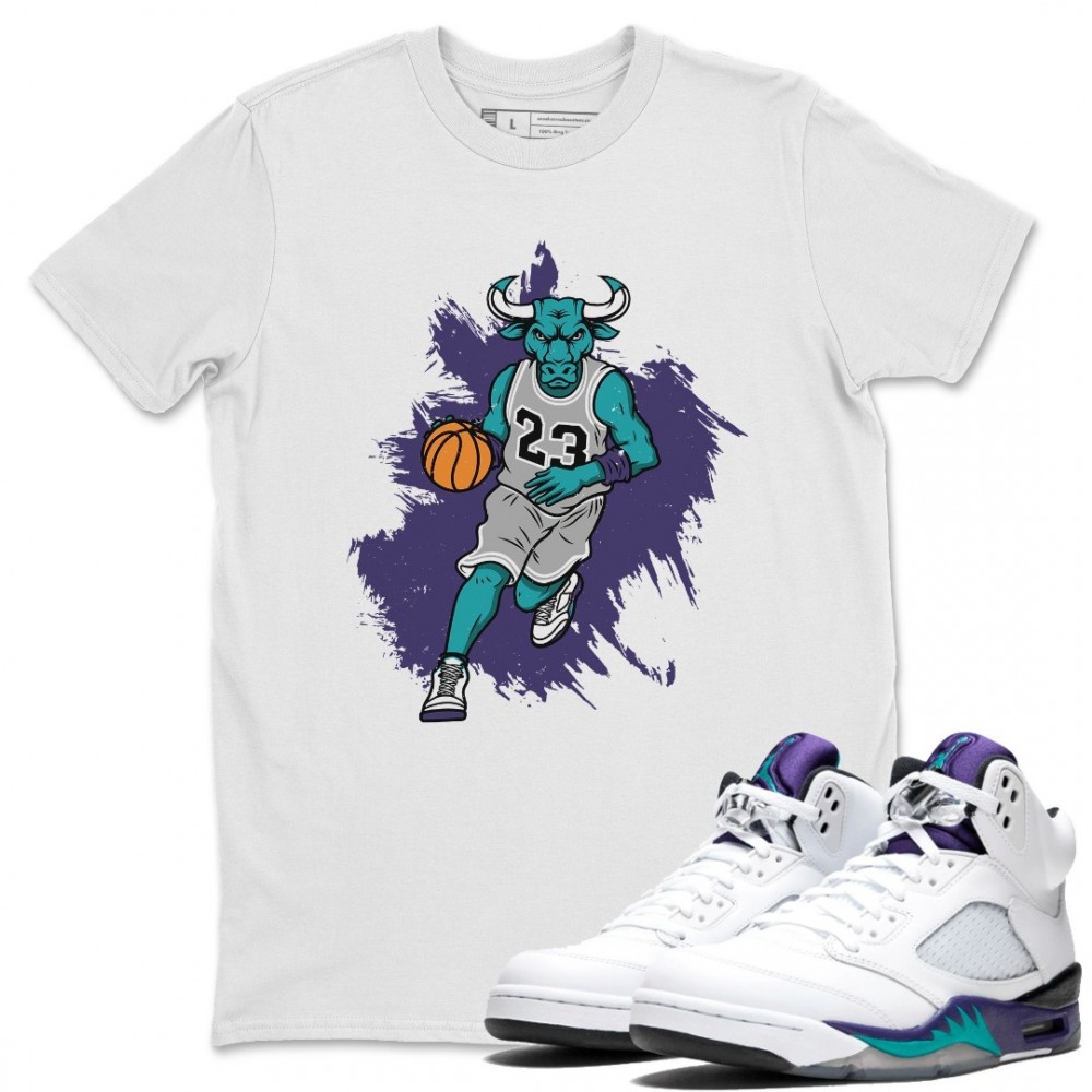 BULL FIGURE T-SHIRT - AIR JORDAN 5 GRAPE