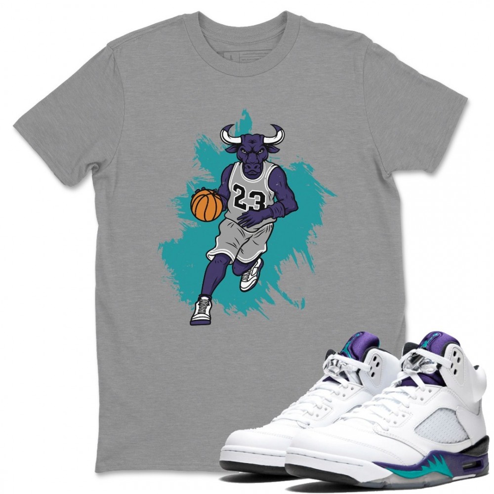 BULL FIGURE T-SHIRT - AIR JORDAN 5 GRAPE