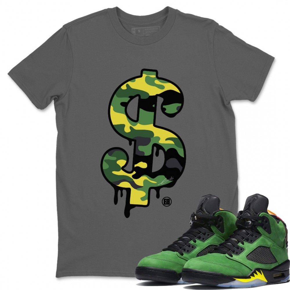 DOLLAR CAMO T-SHIRT - AIR JORDAN 5 OREGON DUCKS