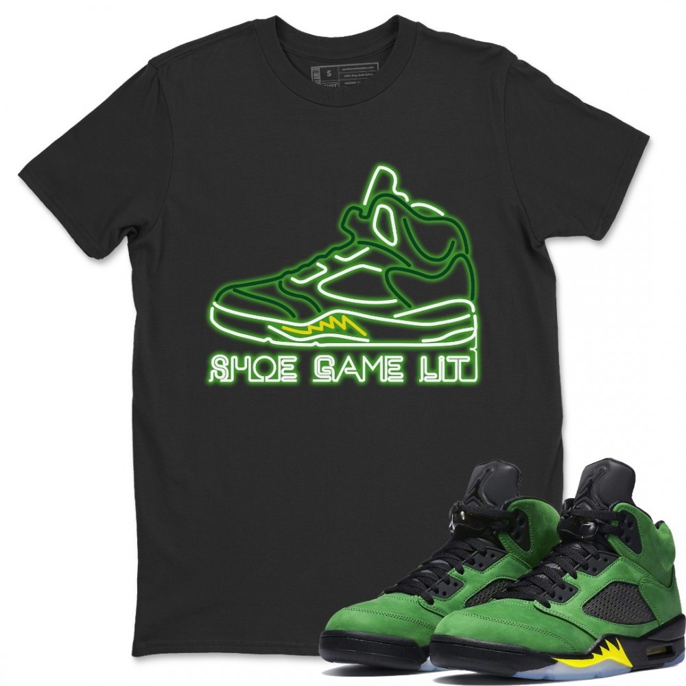 SHOE GAME LIT T-SHIRT - AIR JORDAN 5 OREGON DUCKS