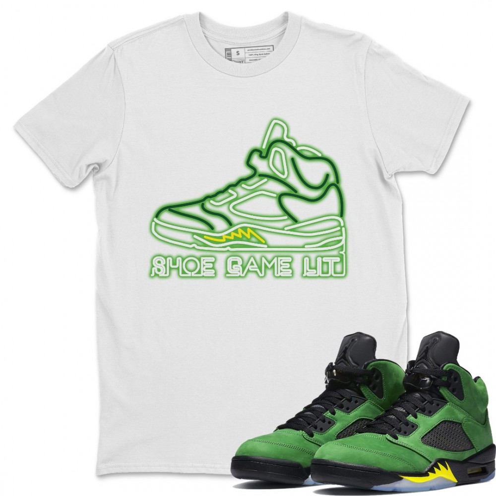 SHOE GAME LIT T-SHIRT - AIR JORDAN 5 OREGON DUCKS