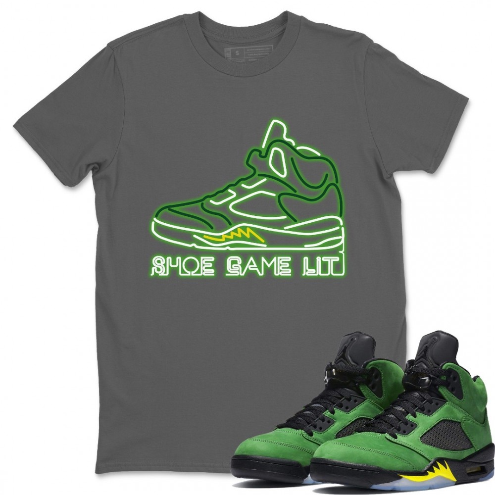 SHOE GAME LIT T-SHIRT - AIR JORDAN 5 OREGON DUCKS