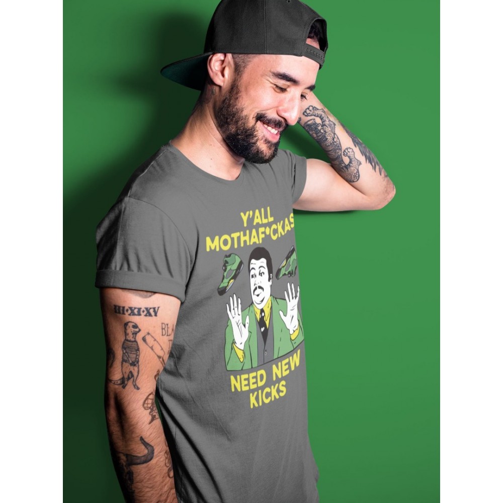 Y'ALL NEED NEW KICKS T-SHIRT - AIR JORDAN 5 OREGON DUCKS