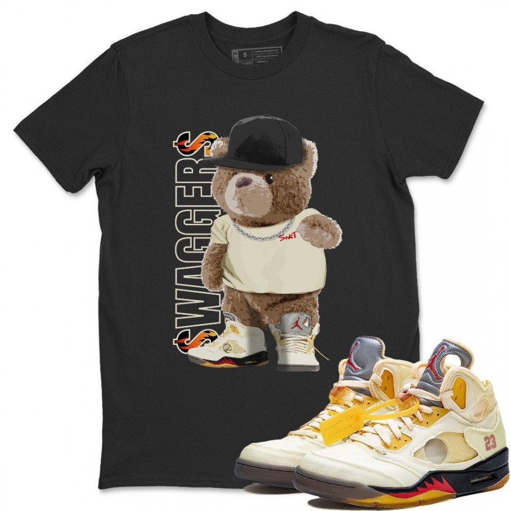 BEAR SWAGGERS T-SHIRT - AIR JORDAN 5 X OFF-WHITE SAIL