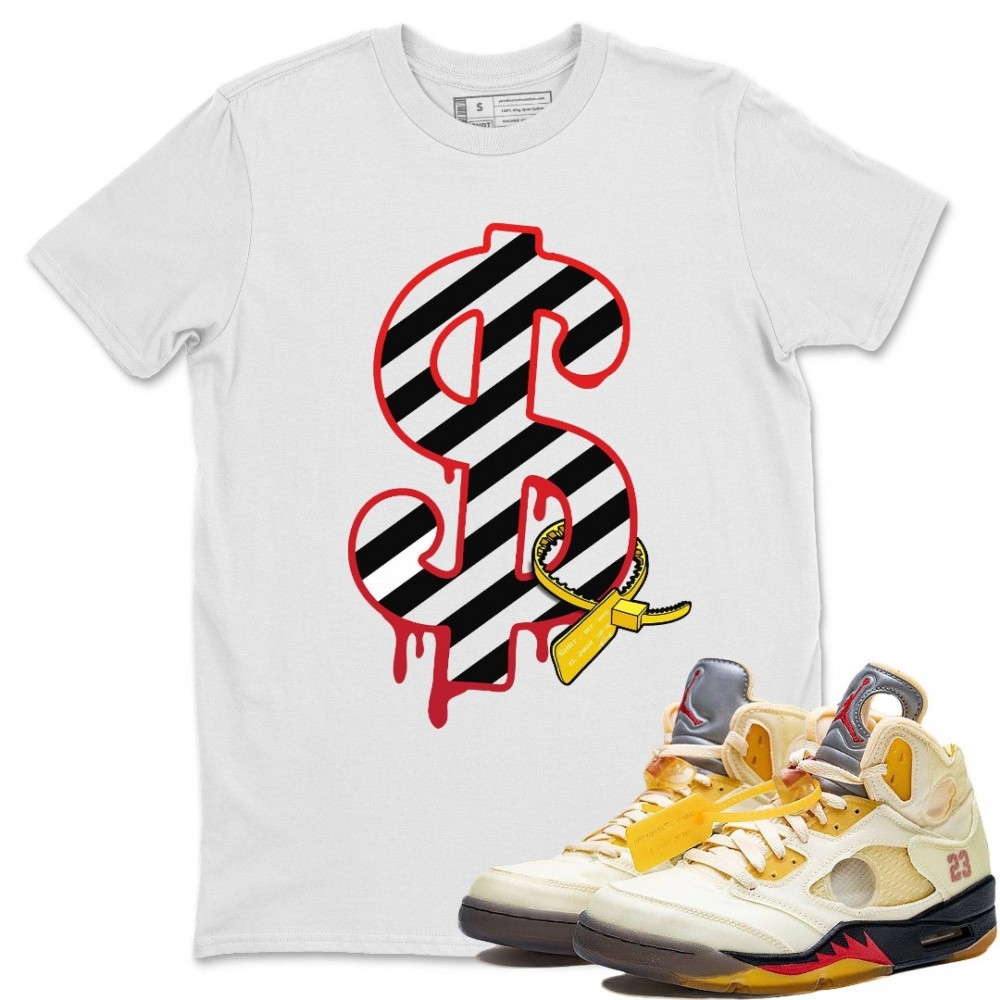 DOLLAR T-SHIRT - AIR JORDAN 5 X OFF-WHITE SAIL