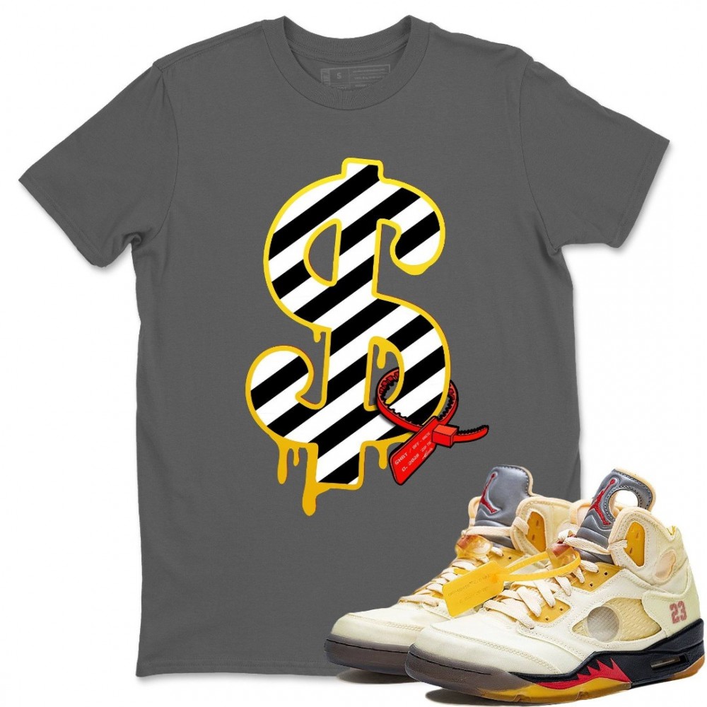 DOLLAR T-SHIRT - AIR JORDAN 5 X OFF-WHITE SAIL