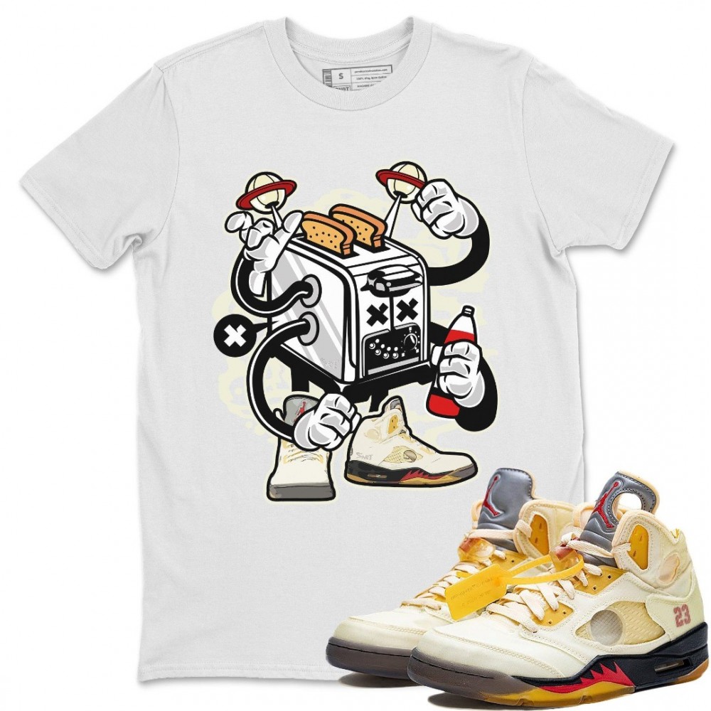 TOASTER MONSTER T-SHIRT - AIR JORDAN 5 X OFF-WHITE SAIL