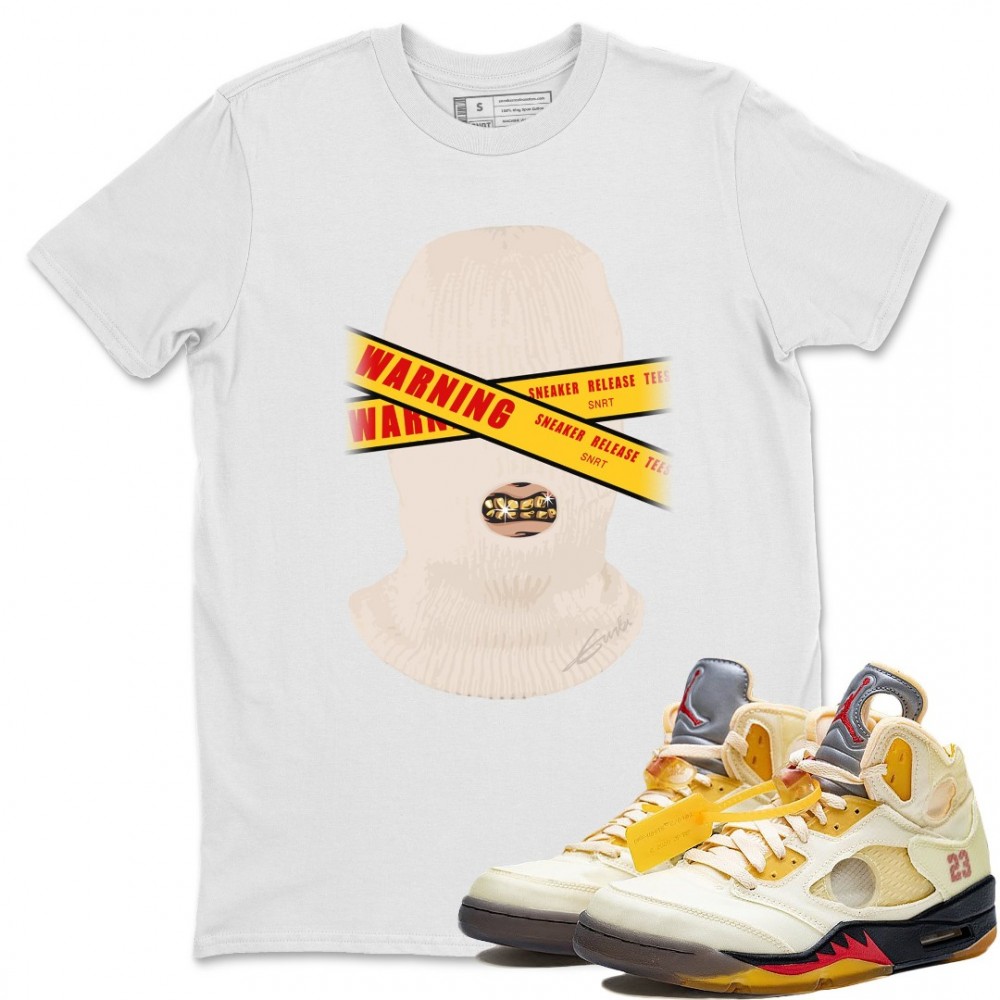 WARNING T-SHIRT - AIR JORDAN 5 X OFF-WHITE SAIL